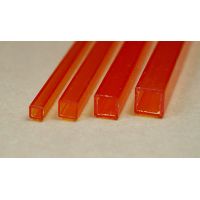 Rab 433-53/3 - Hranol dutý, priehľadný oranžový, štvorcový, 3,0 x 3,0 mm, vnútorný rozmer 2,0 x 2,0 mm, jeden kus
