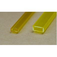 Rab 440-55/3 - Hranol dutý, priehľadný žltý, obdlžníkový, 3,0 x 6,0 mm, jeden kus - dopredaj