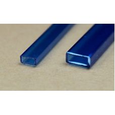 Rab 445-55/3 - Hranol dutý, priehľadný modrý, obdlžníkový, 3,0 x 6,0 mm, jeden kus - dopredaj