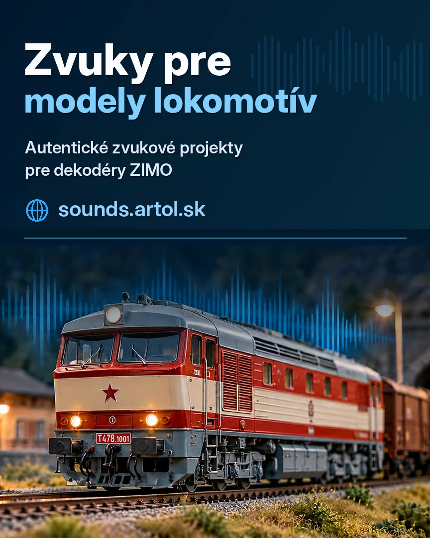 Zvuky pre modely lokomotív – mobilný banner ARTOL
